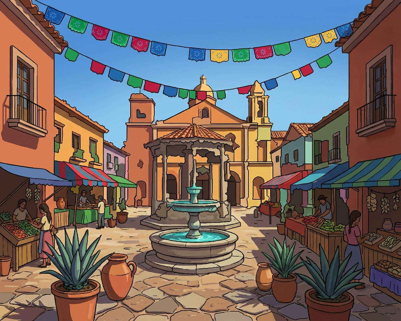 Full-colour reference for Mexican Town Square