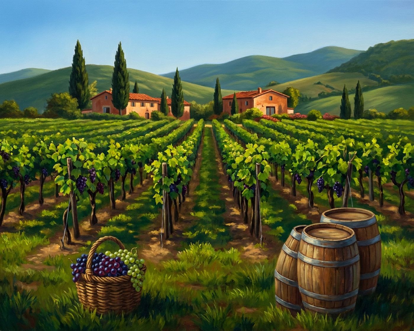 Full-colour reference for Tuscan Vineyard
