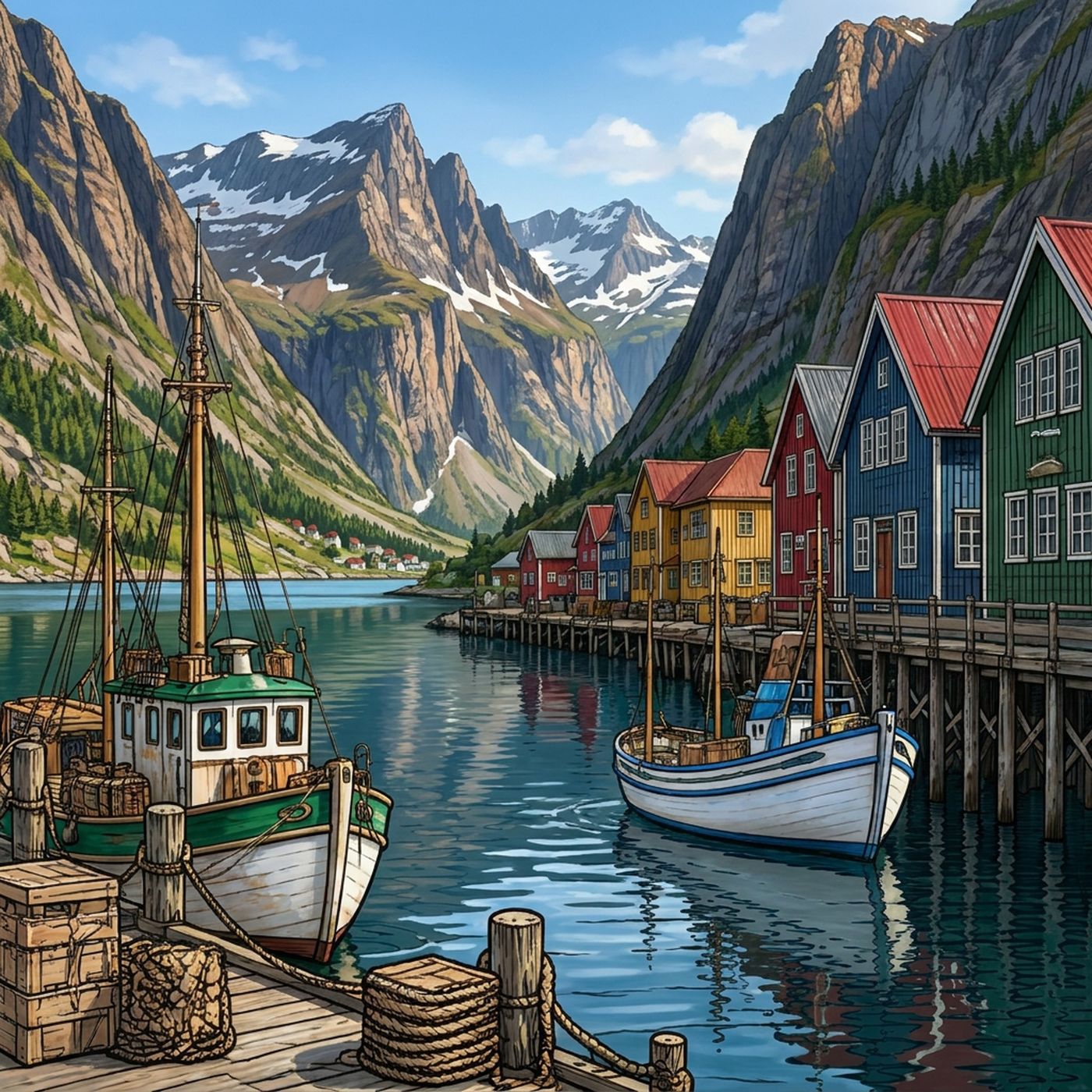 Full-colour reference for Norwegian Fjord Harbor