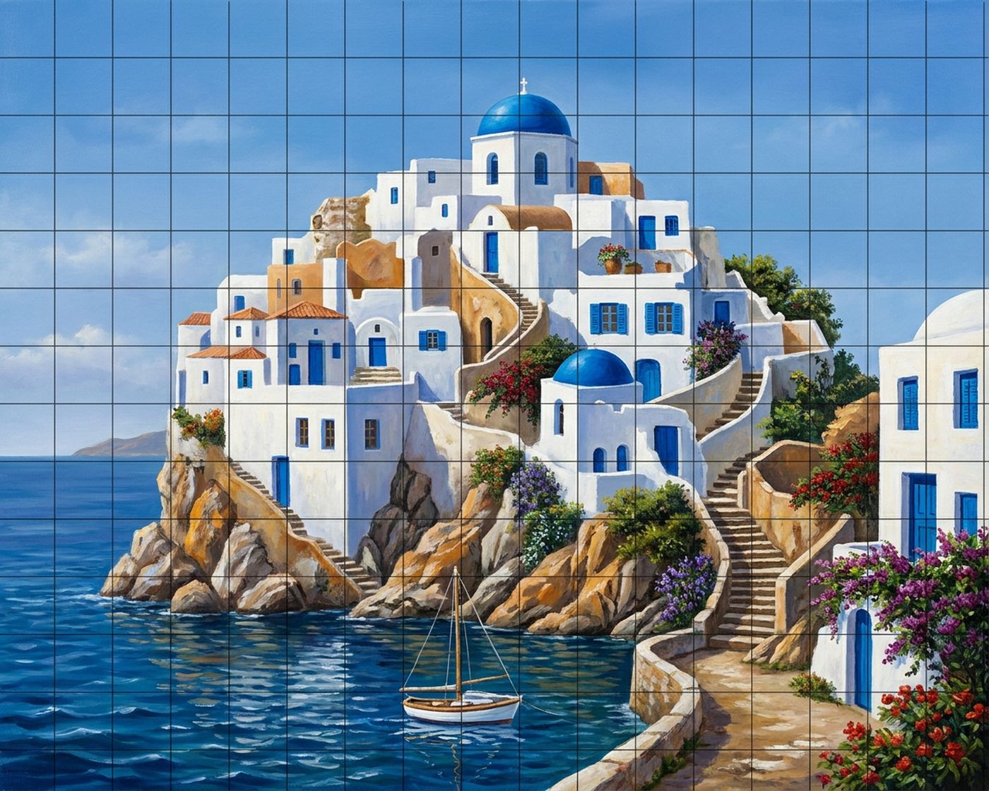 Full-colour reference for Santorini Hillside