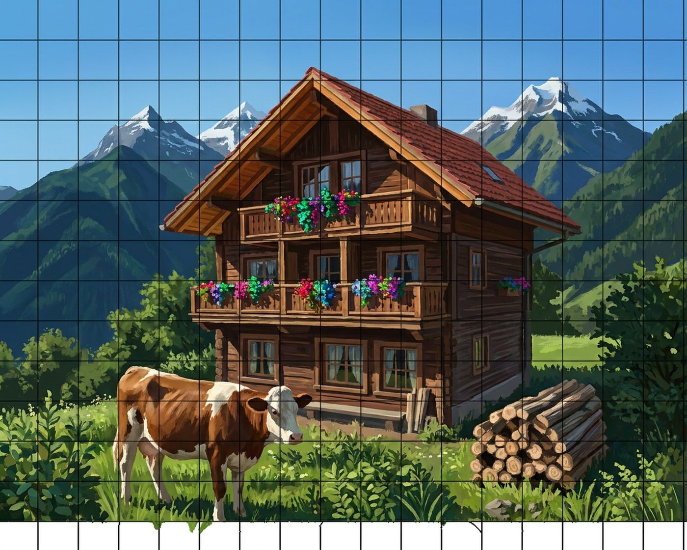 Full-colour reference for Swiss Alpine Cottage