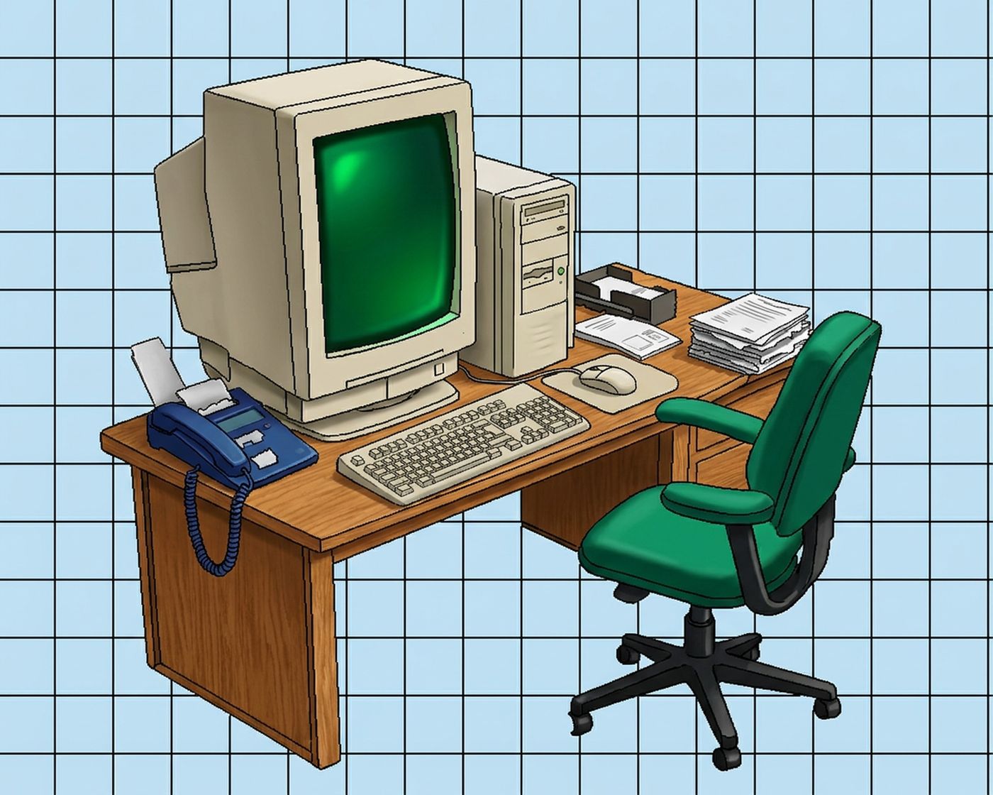 Full-colour reference for 1990s Computer Room