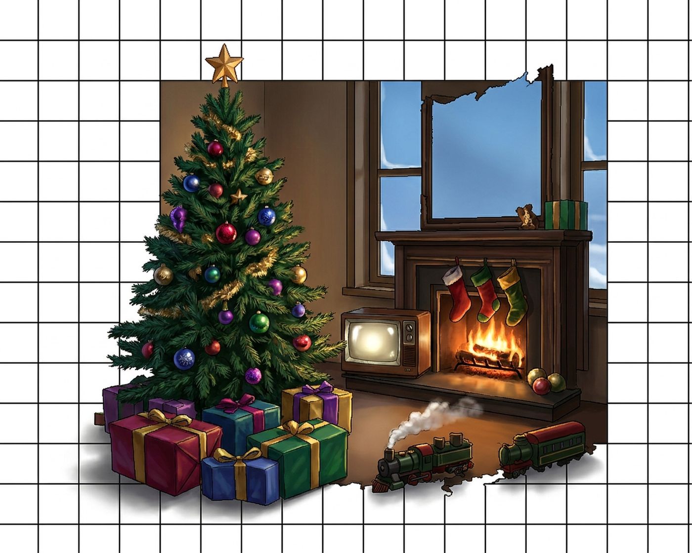Full-colour reference for Christmas Morning, 1955