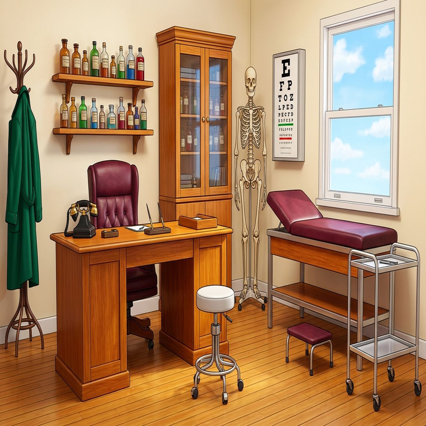 Full-colour reference for Doctor's Office, 1955