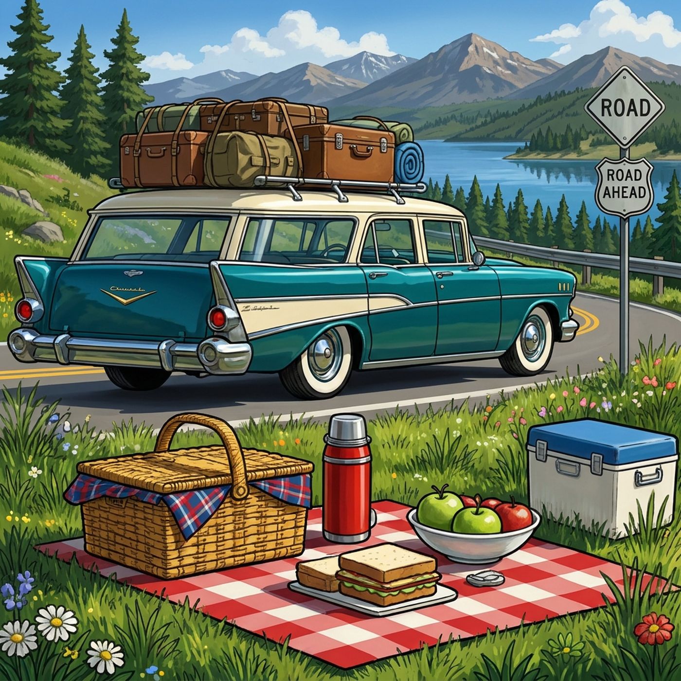 Full-colour reference for Family Road Trip, 1962