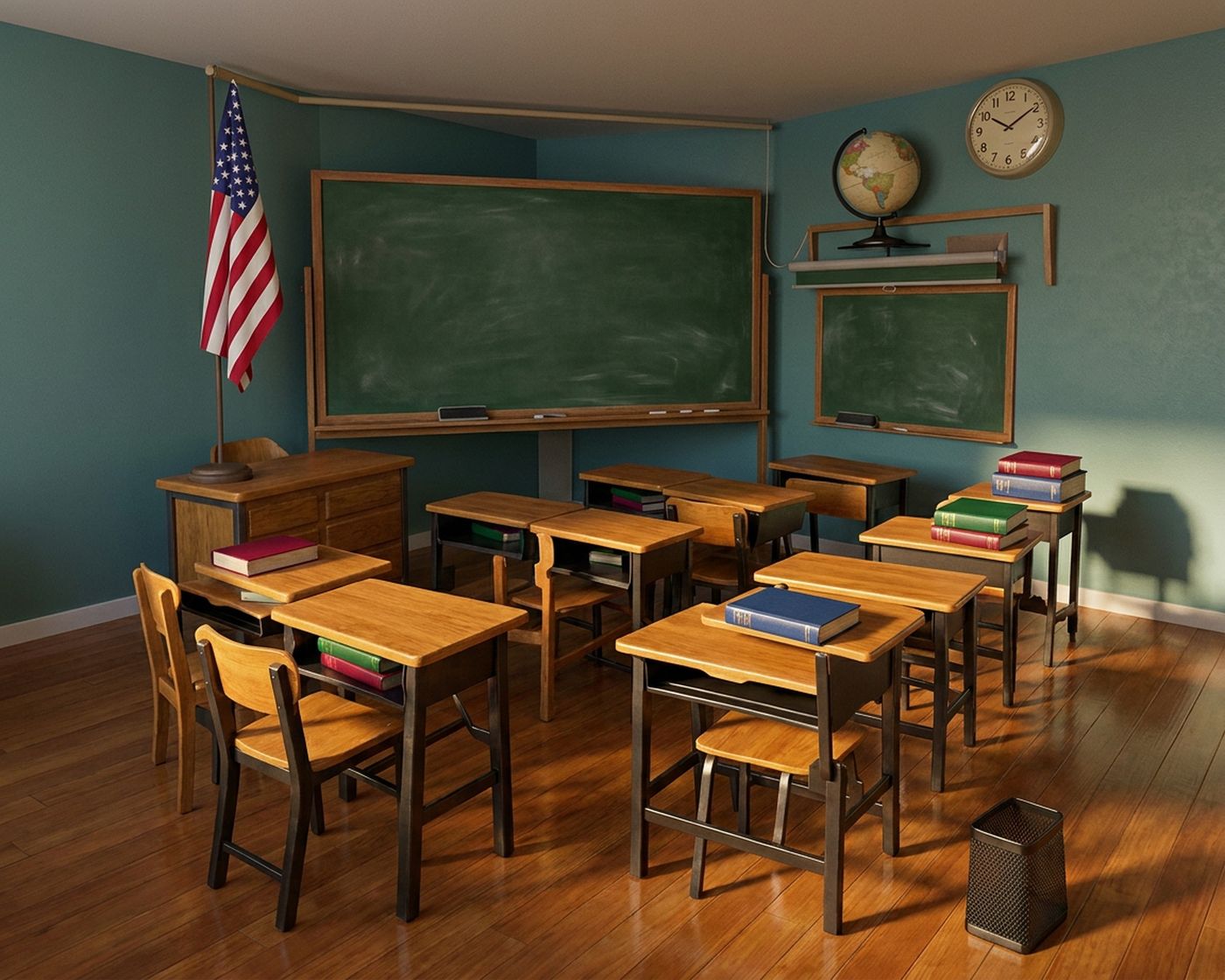 Full-colour reference for 1950s Classroom