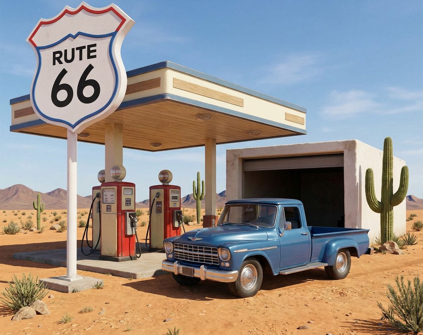 Full-colour reference for Route 66 Gas Station