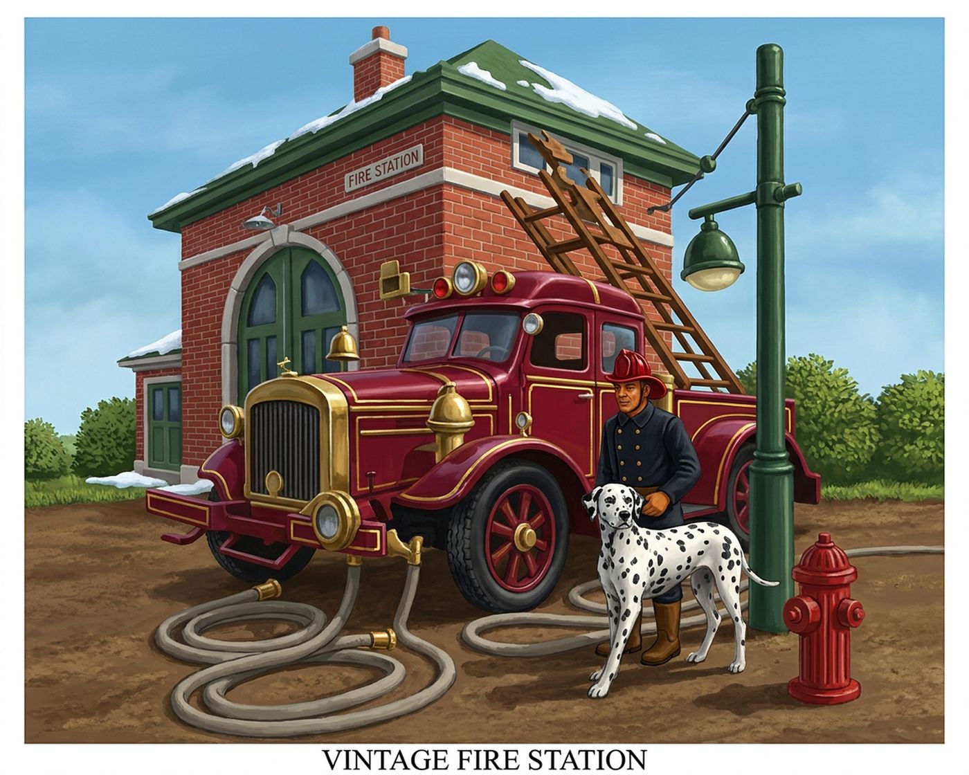Full-colour reference for Vintage Fire Station