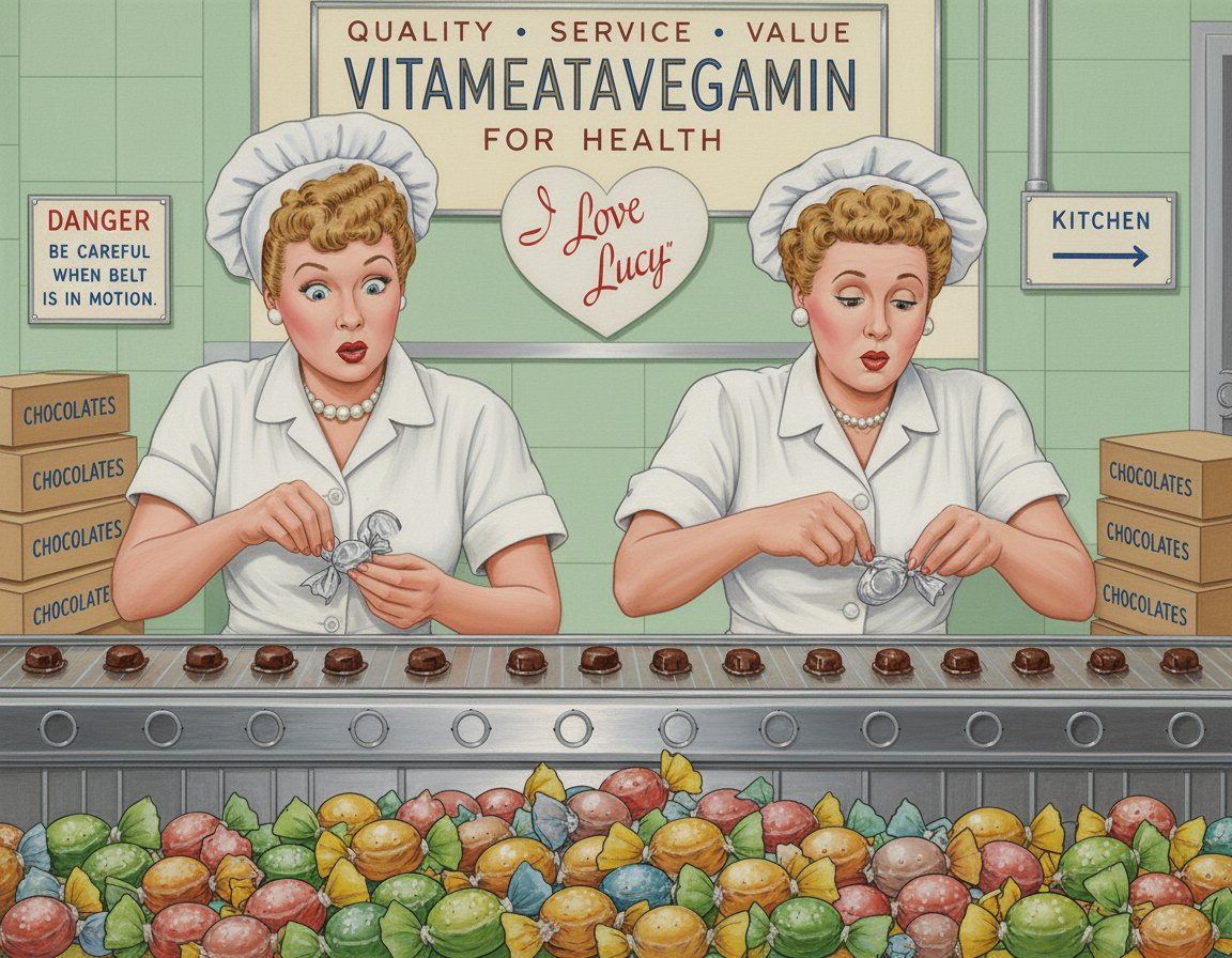 Full-colour reference for Lucy at the Chocolate Factory