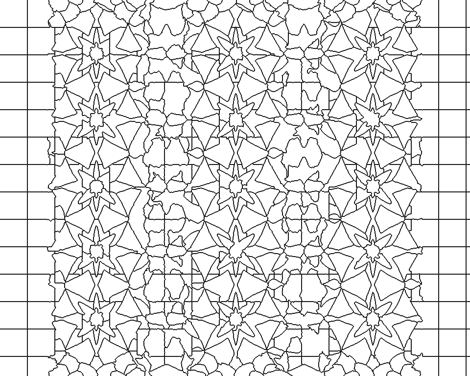Mosaic Garden 12 line art, colored with the Cocoa Cream palette